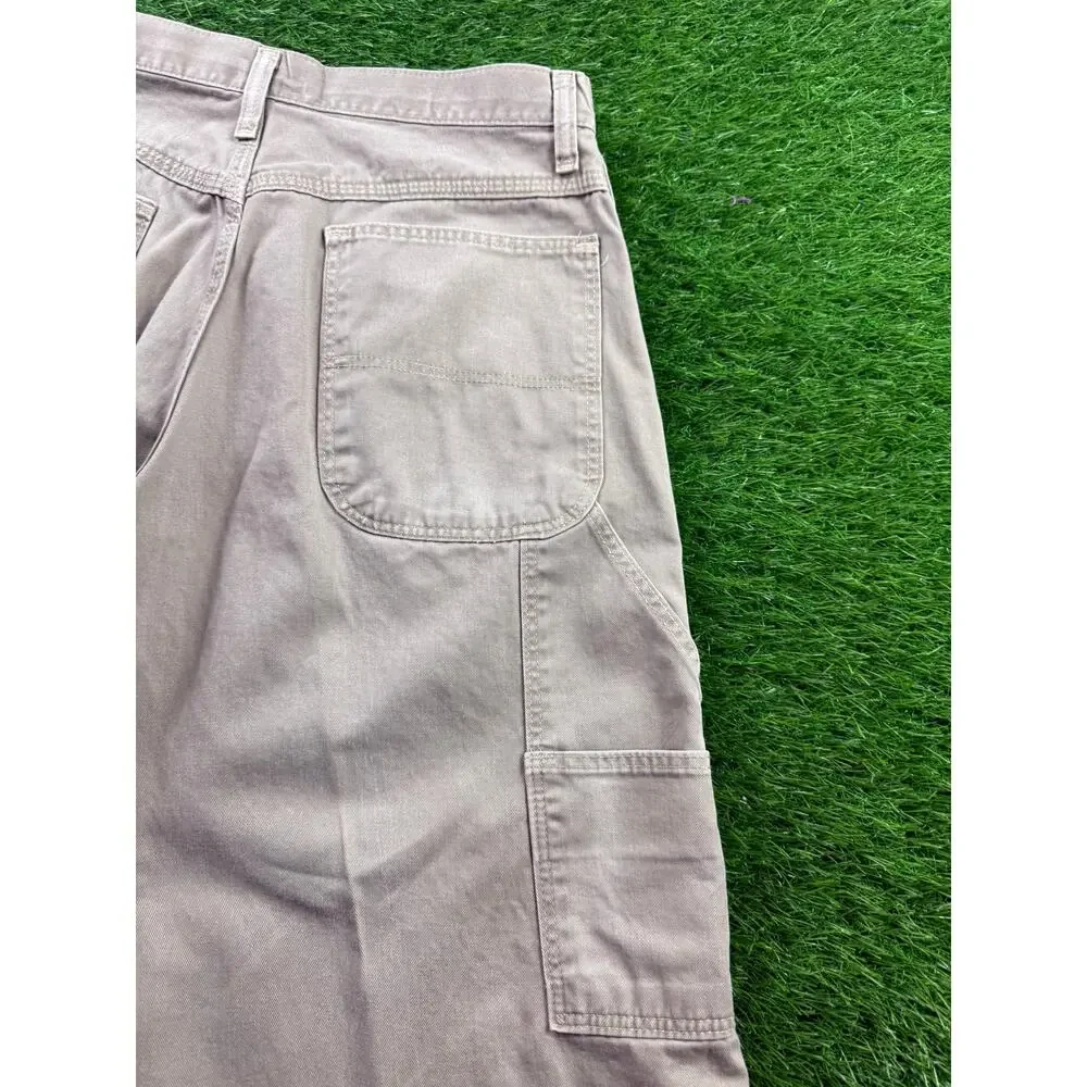 Wrangler Mens 30x32 Khaki Beige Carpenter Pants Relaxed Fit Utility Workwear Y2K - Picture 7 of 15